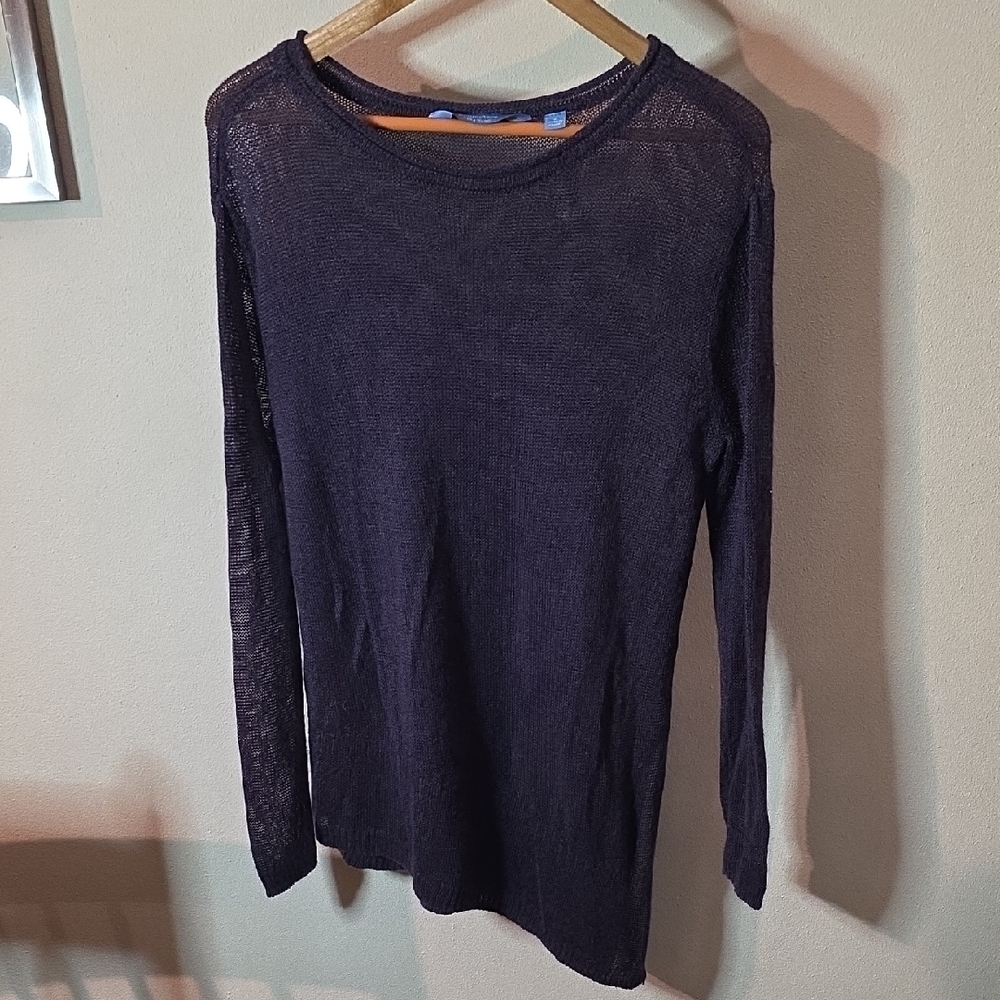 Simply Vera Vera Wang Dark Purple Crew Neck Sweater